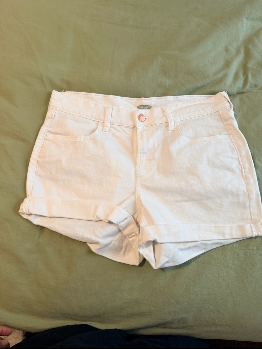 Old Navy White Denim Roll-Cuff Jean Shorts